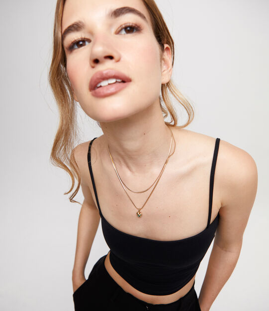 18K gold-plated short flat chain